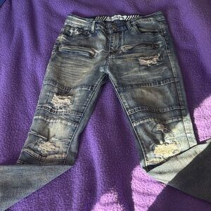 Astr Men's Faded Black Skinny Jeans